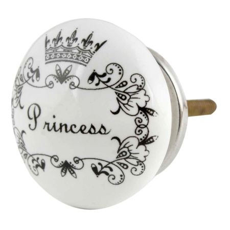 Princess Word Flat Ceramic Cabinet knobs